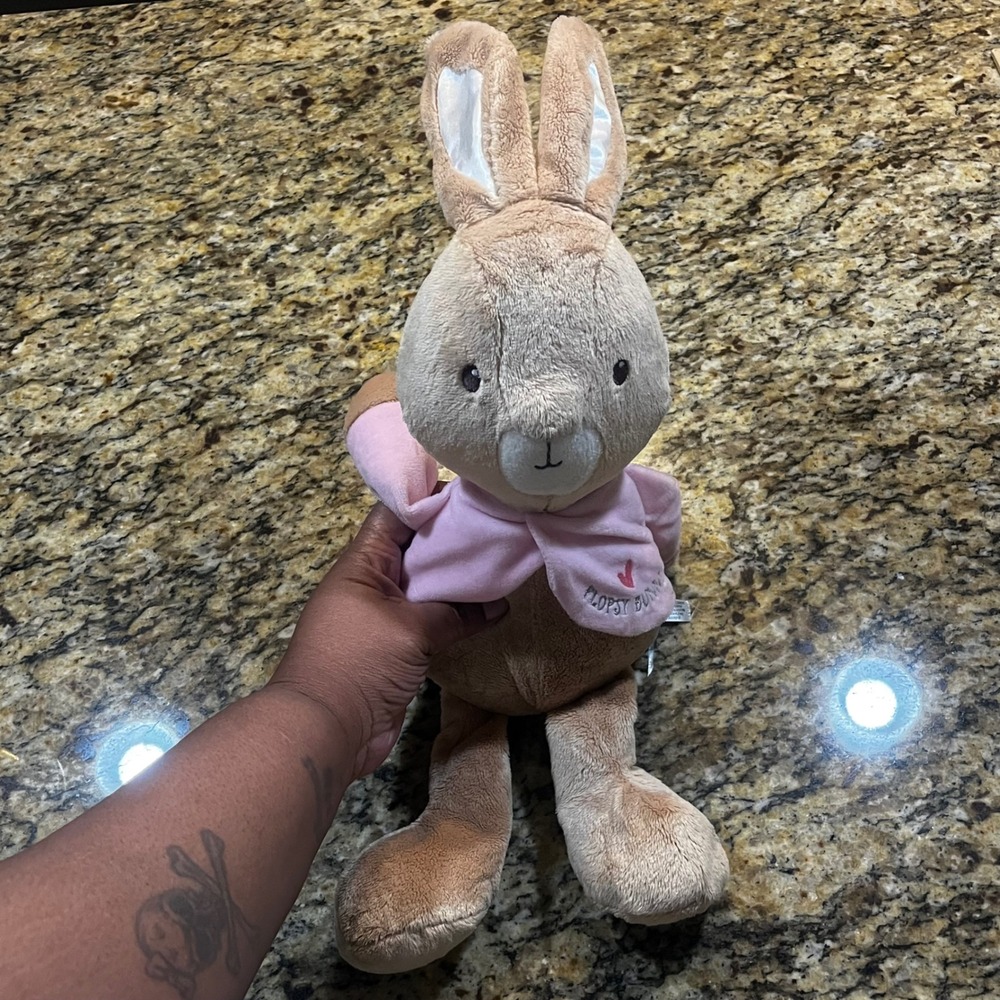 Kids Preferred Beatrix Potter Flopsy Bunny Plush Pink Jacket Stuffed Animal 11in